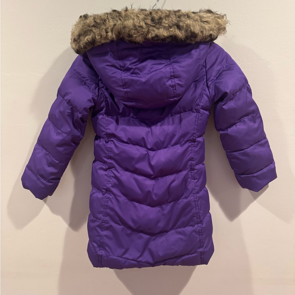 Lands' End Girls Winter Fleece Lined Down Alternative ThermoPlume Coat - Picture 2 of 7